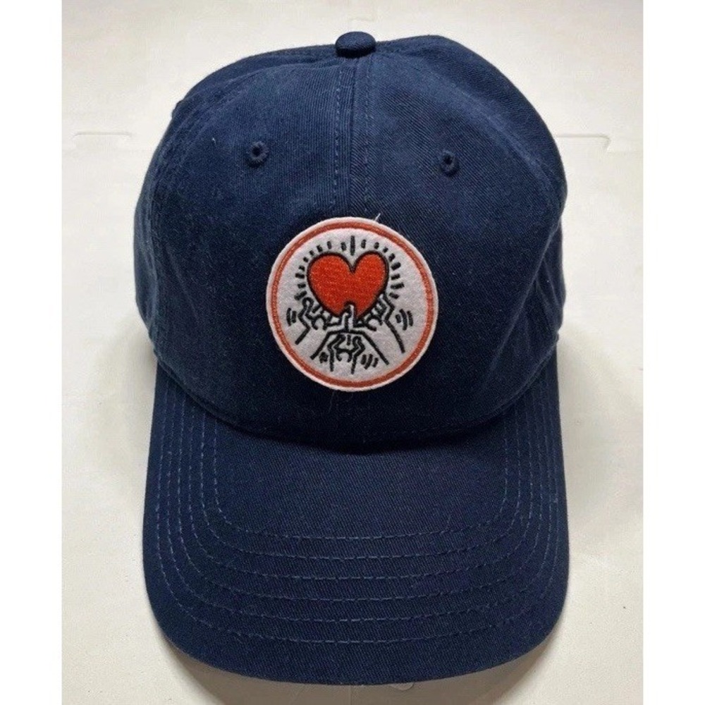 Keith Haring Hat Cap Strap Back Heart People Logo Blue Mad Engine Cotton Dad New